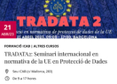 The APDCAT participates in the International Seminar on EU regulations on data protection TRADATA 2