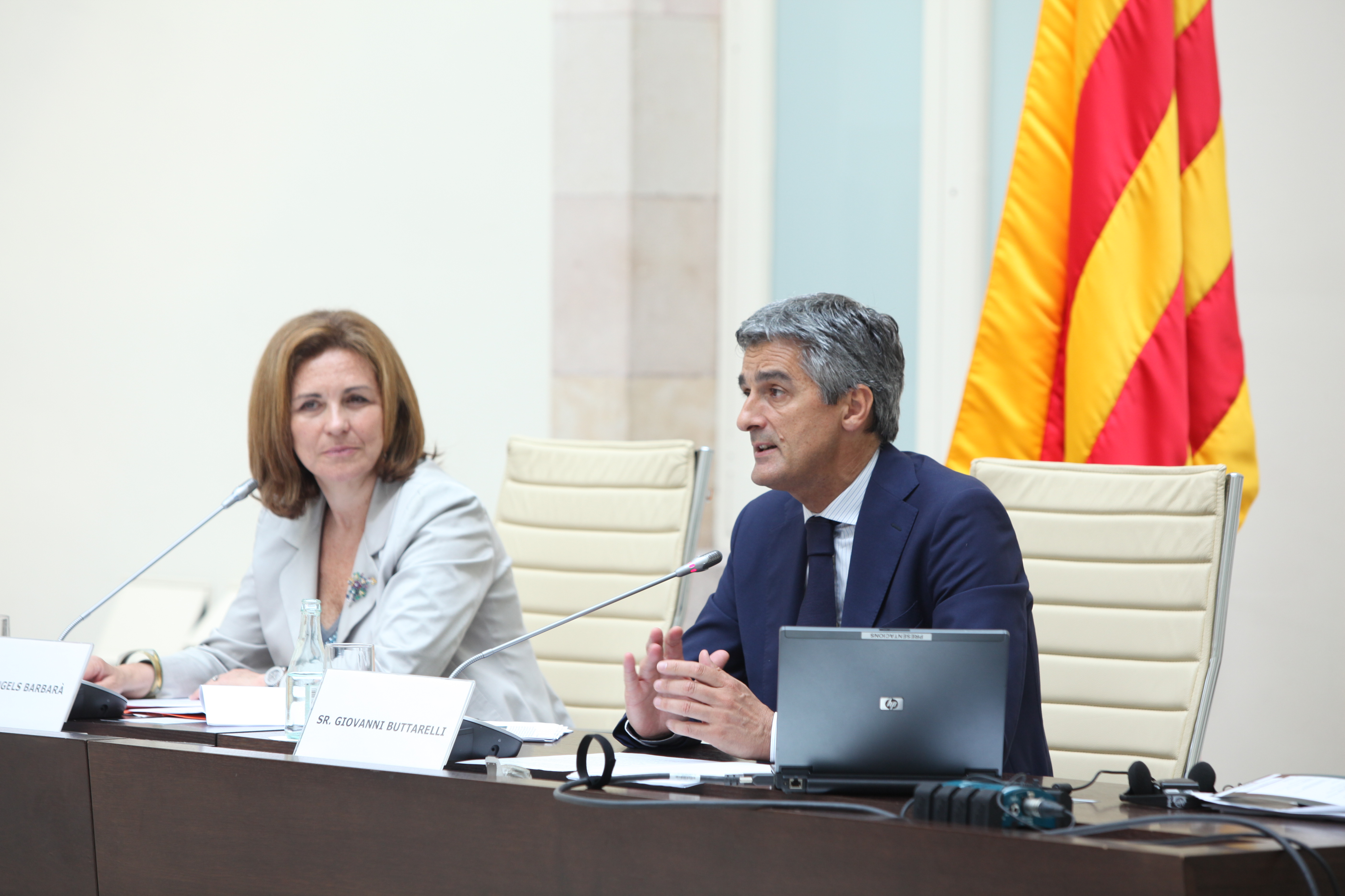 Sra. M. Àngels Barbarà, directora de l’APDCAT i Sr. Giovanni Buttarelli, supervisor europeu adjunt de Protecció de Dades