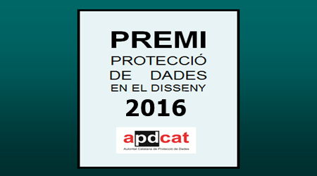 Lliurament del Premi Protecció de Dades en el Disseny 2016